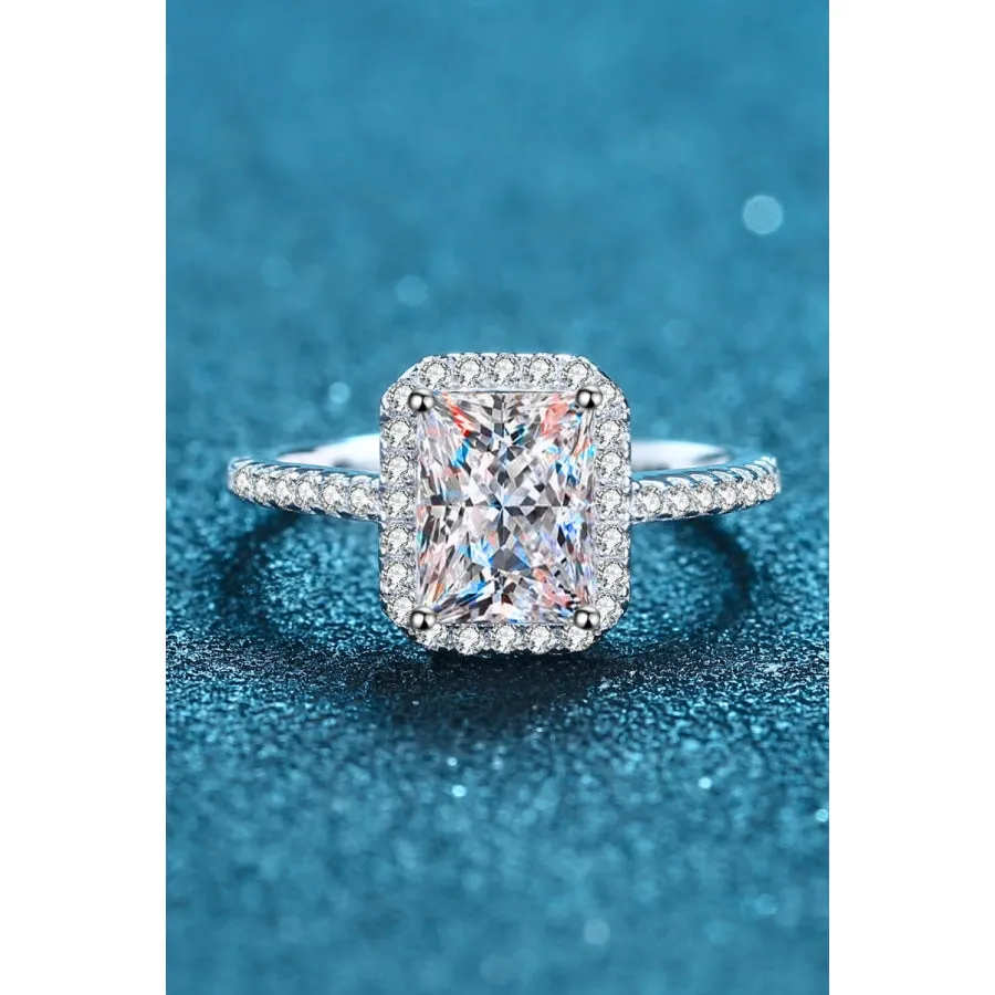 1 Carat Rectangle Moissanite Ring