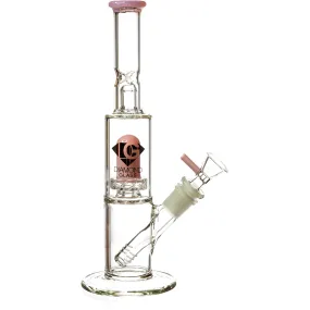 11 Straight Tube Skinny Neck Bong w/ Showerhead UFO Perc   Splashguard, by Diamond Glass