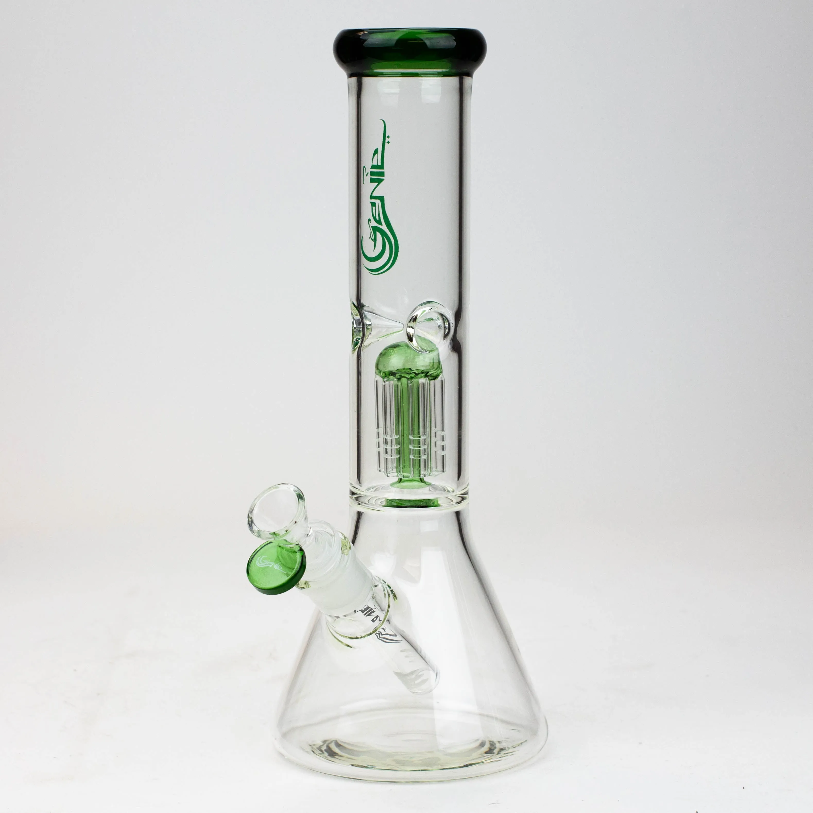 12" Genie-Tree Arms Color Accented Glass Water Bong