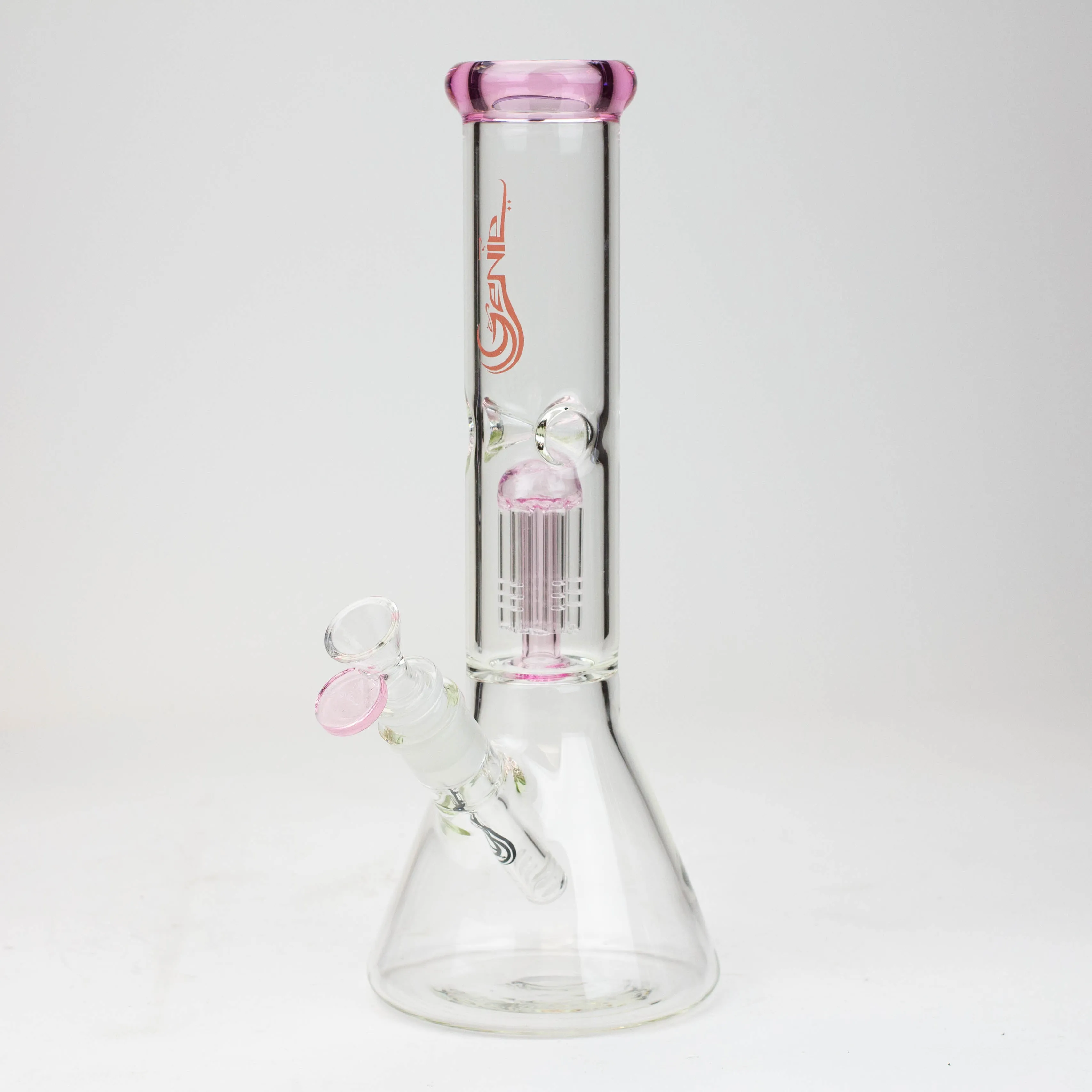 12" Genie-Tree Arms Color Accented Glass Water Bong