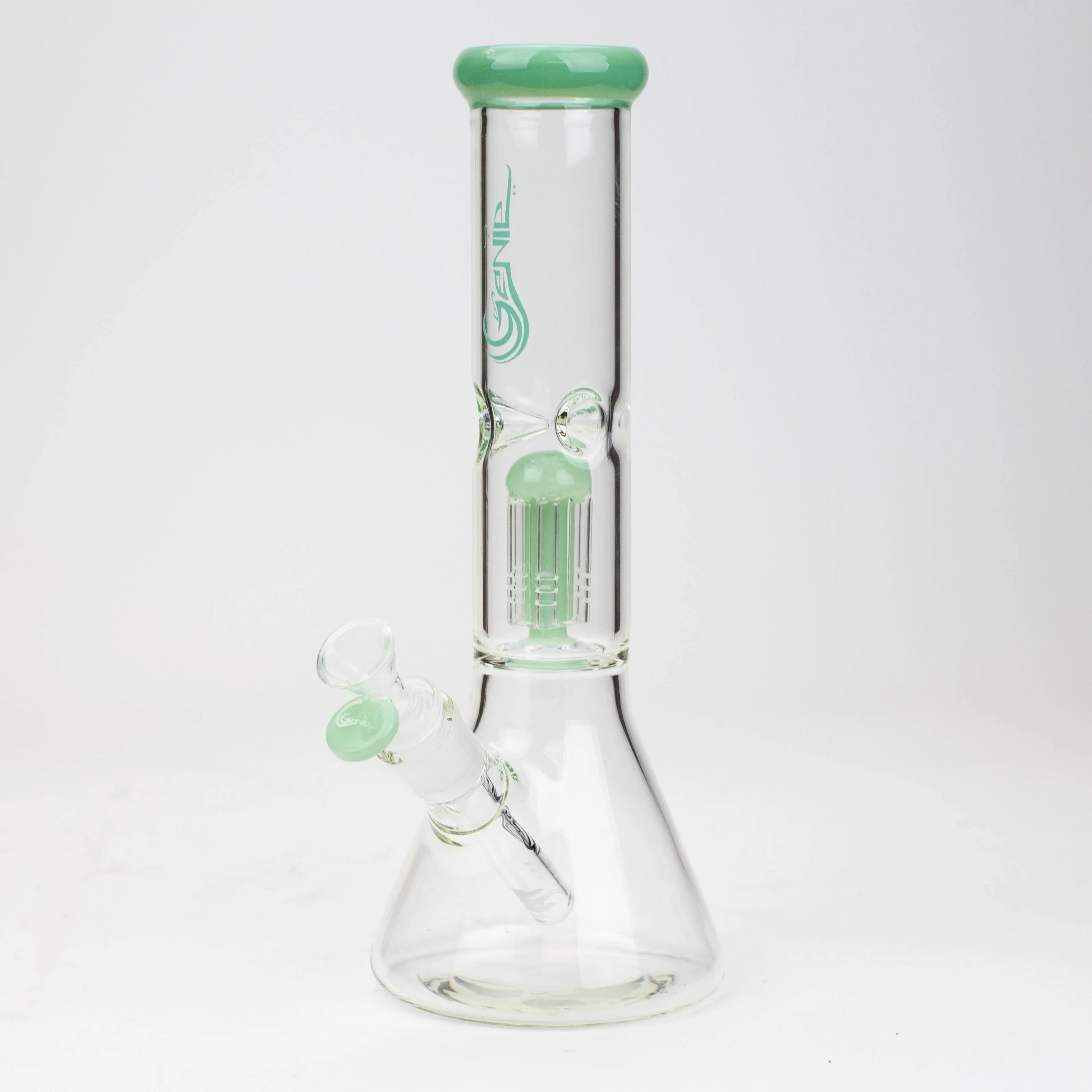 12" Genie-Tree Arms Color Accented Glass Water Bong