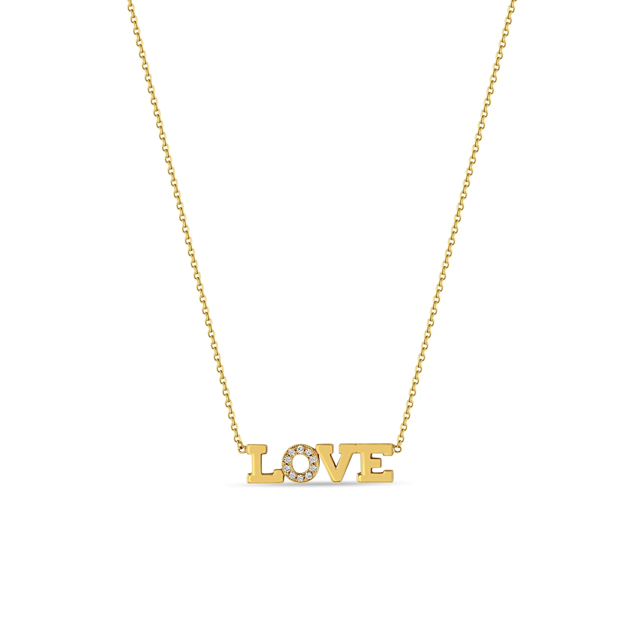 14k Pavé Diamond 4 Letter Necklace