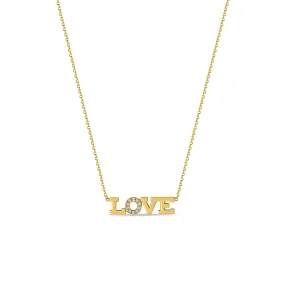 14k Pavé Diamond 4 Letter Necklace