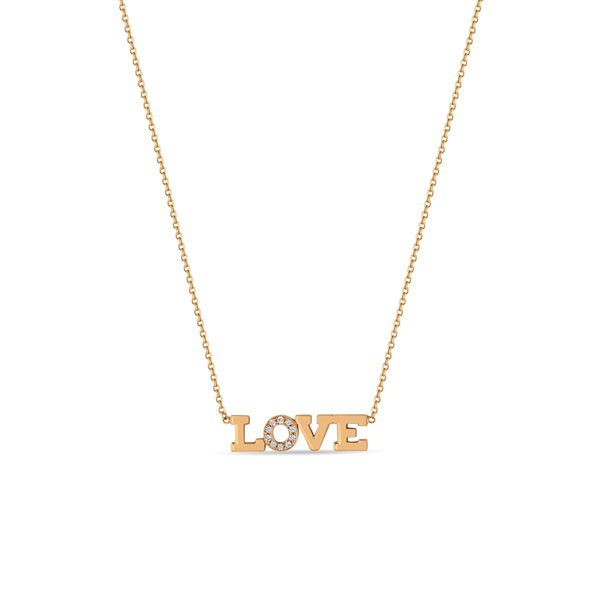 14k Pavé Diamond 4 Letter Necklace