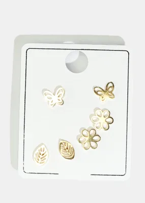 3-Pair Summer Stud Earrings