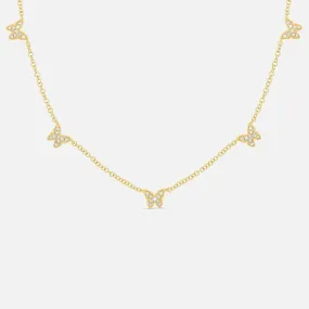 5 Diamond Butterfly Necklace