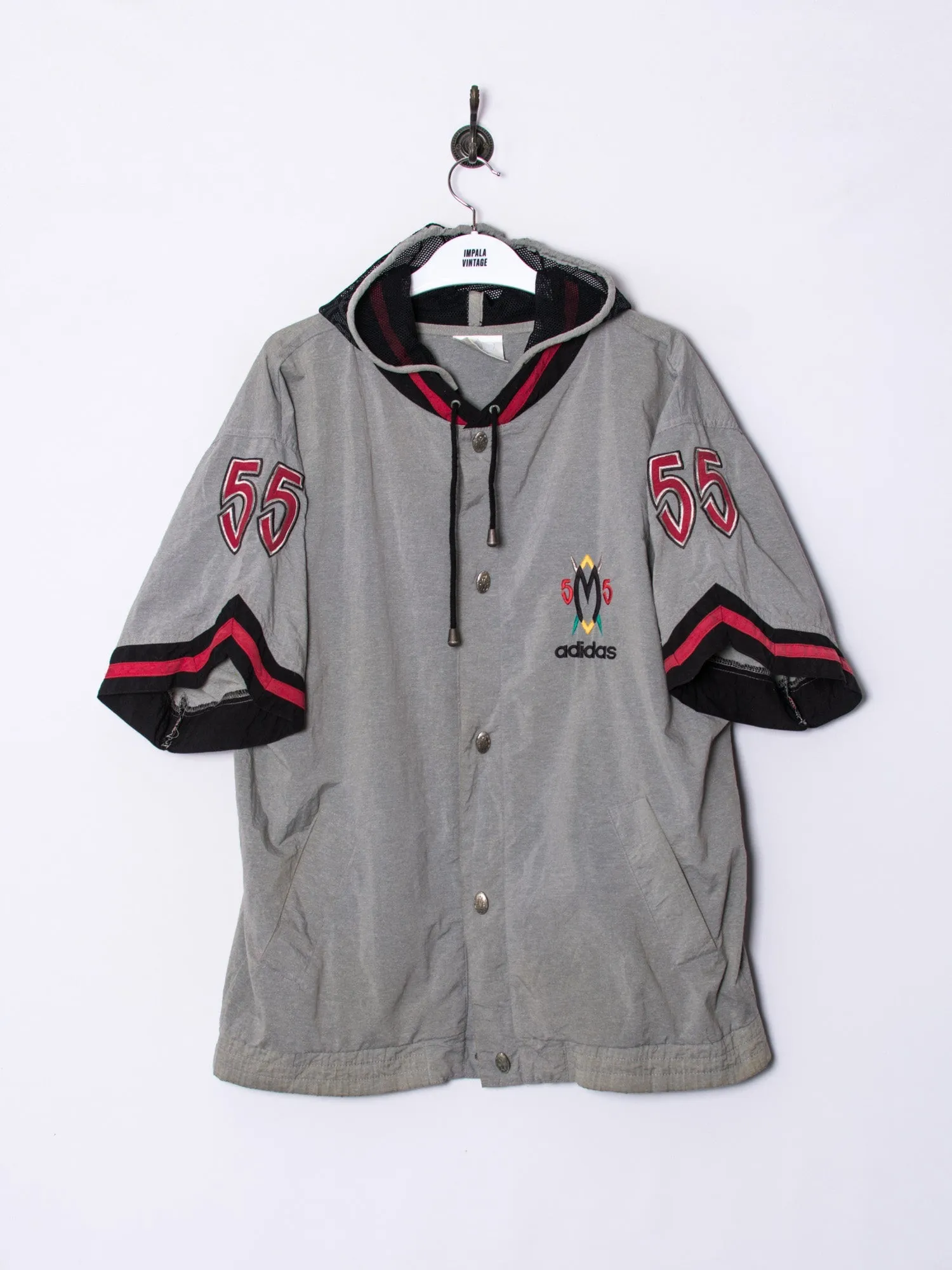 Adidas Originals Dikembe Mutombo Hooded Buttoned Short Sleeves Jacket