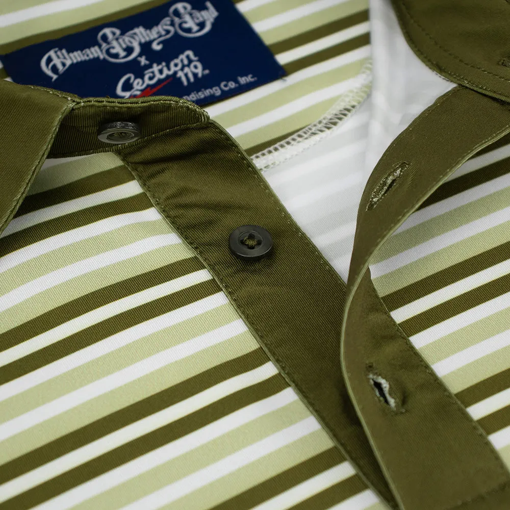 Allman Brothers Band | Performance Polo |  Brown/Green Stripe