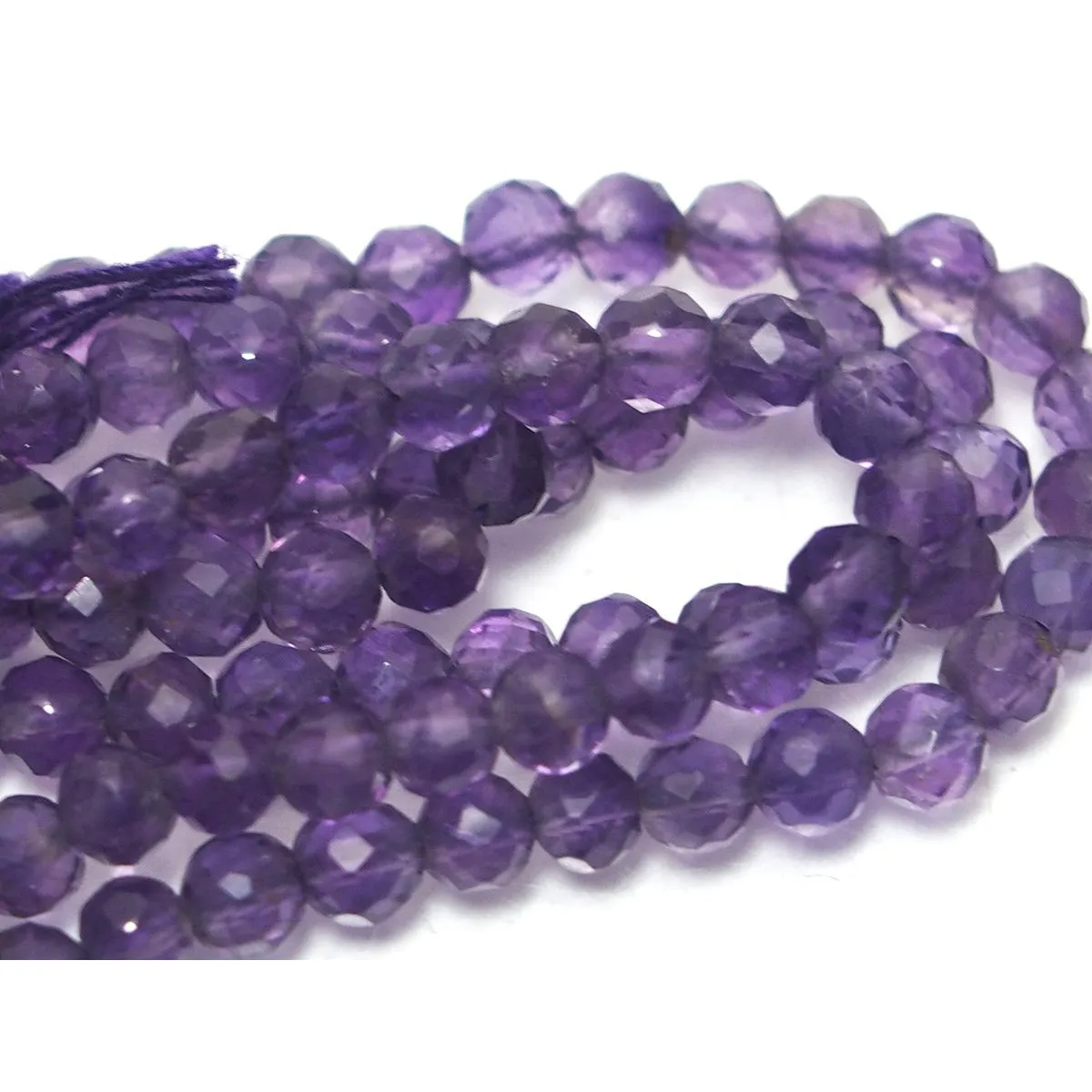 Amethyst Faceted Rounds 4mm Strand