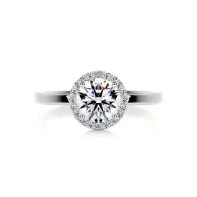 Anne Moissanite & Diamonds Ring -18K White Gold