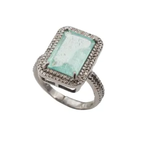 Aquamarine Green Ring