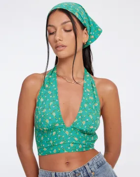 Bandana in Paisley Fun Green