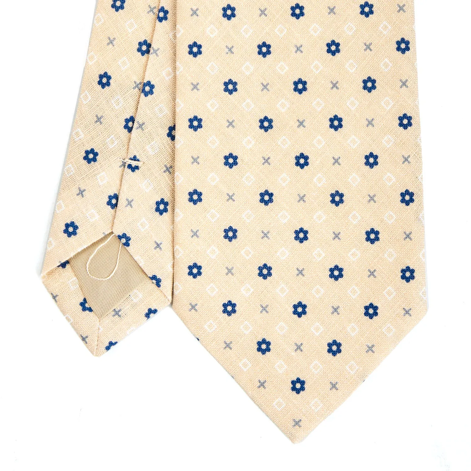 BEIGE SARTORIAL COTTON AND SILK TIE