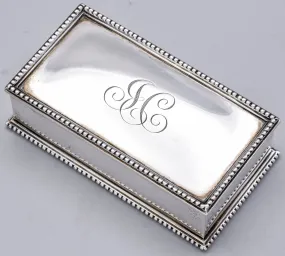 Bigelow Kennard & Co Vintage Sterling Silver Monogram Stamp Box 808C 127.3G