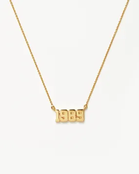 Birth Year Necklace - Year 1989 | 18ct Gold Plated Vermeil