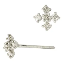 Cross Diamond Stud Earrings