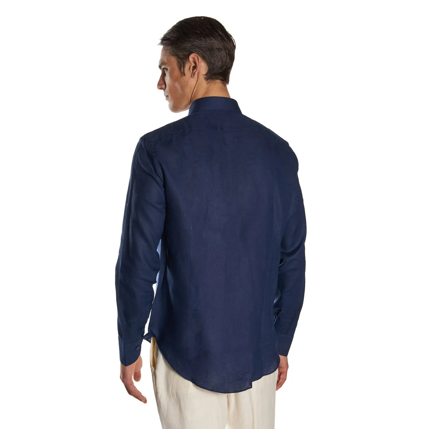 DARK BLUE LINEN SHIRT