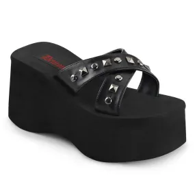 Demonia FUNN-29 | Black Vegan Leather Sandals