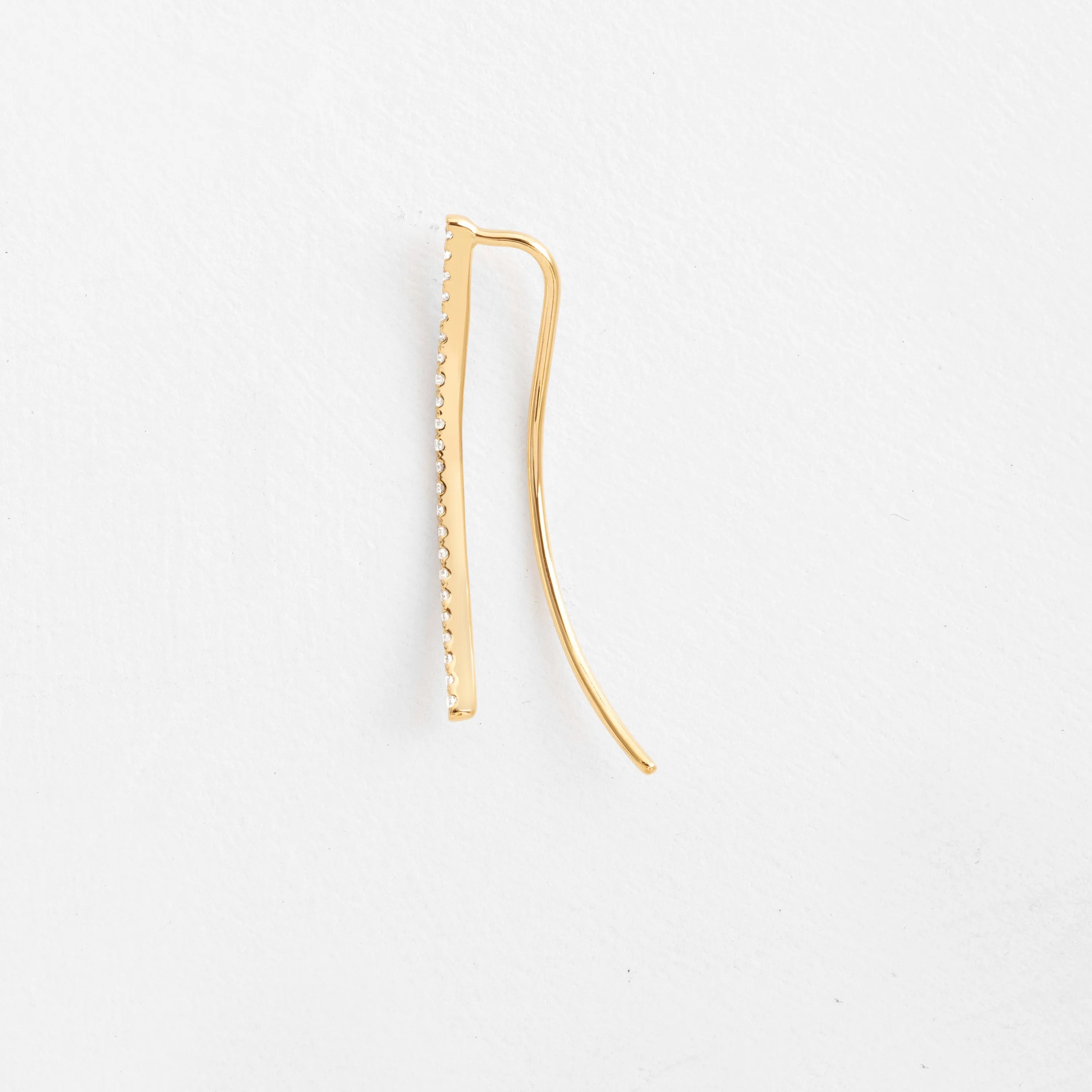 Diamond Curved Bar Ear Climber - In Stock