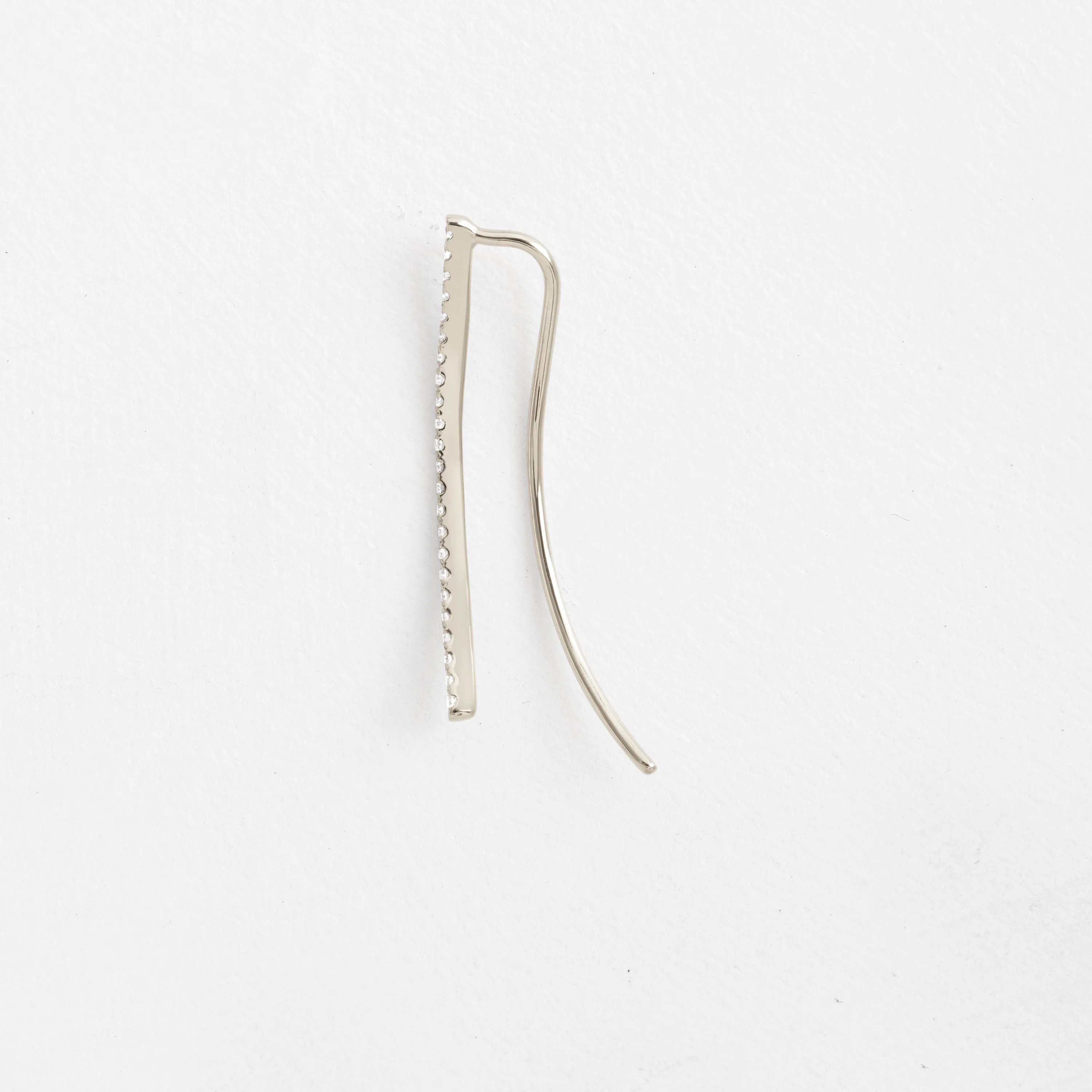 Diamond Curved Bar Ear Climber - In Stock