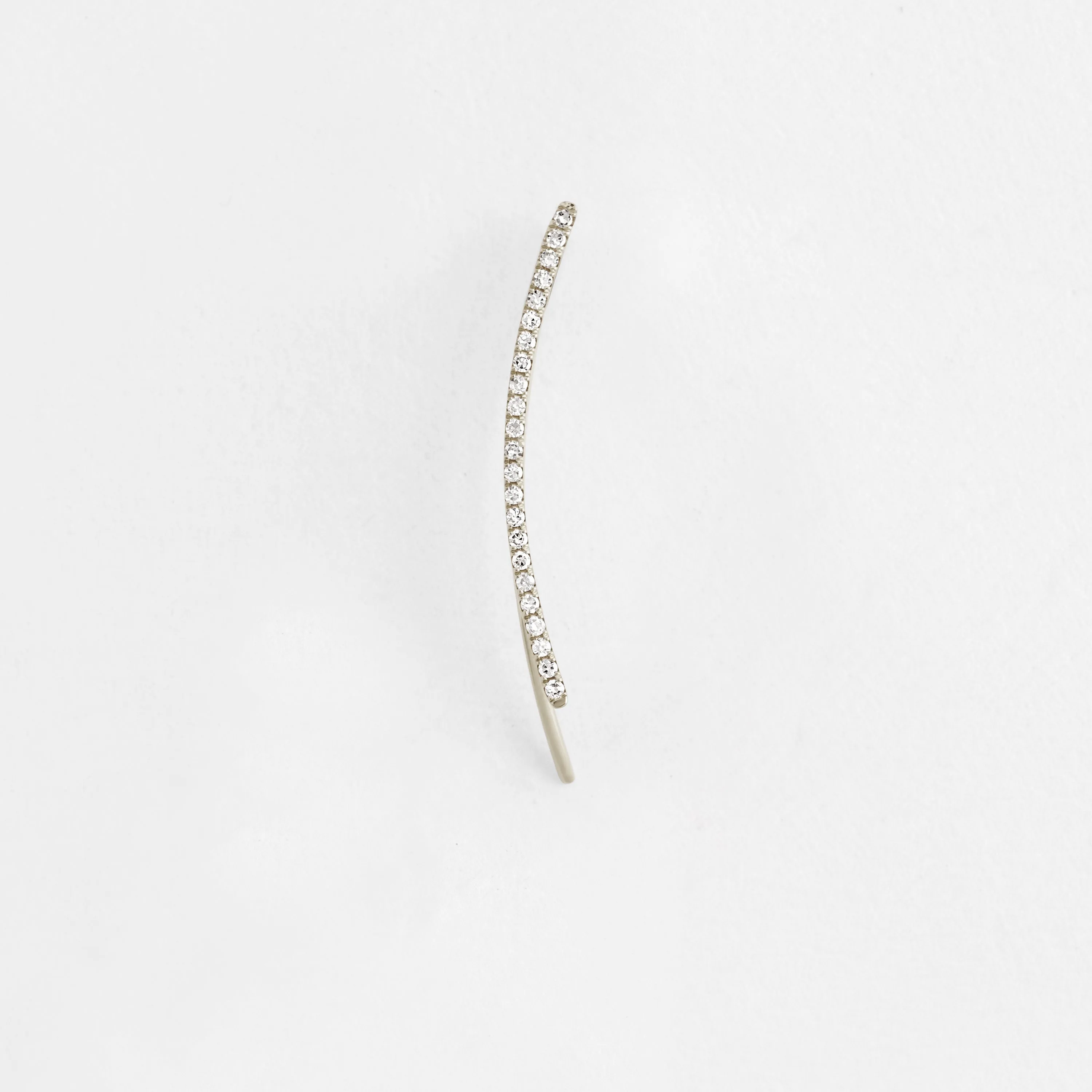 Diamond Curved Bar Ear Climber - In Stock