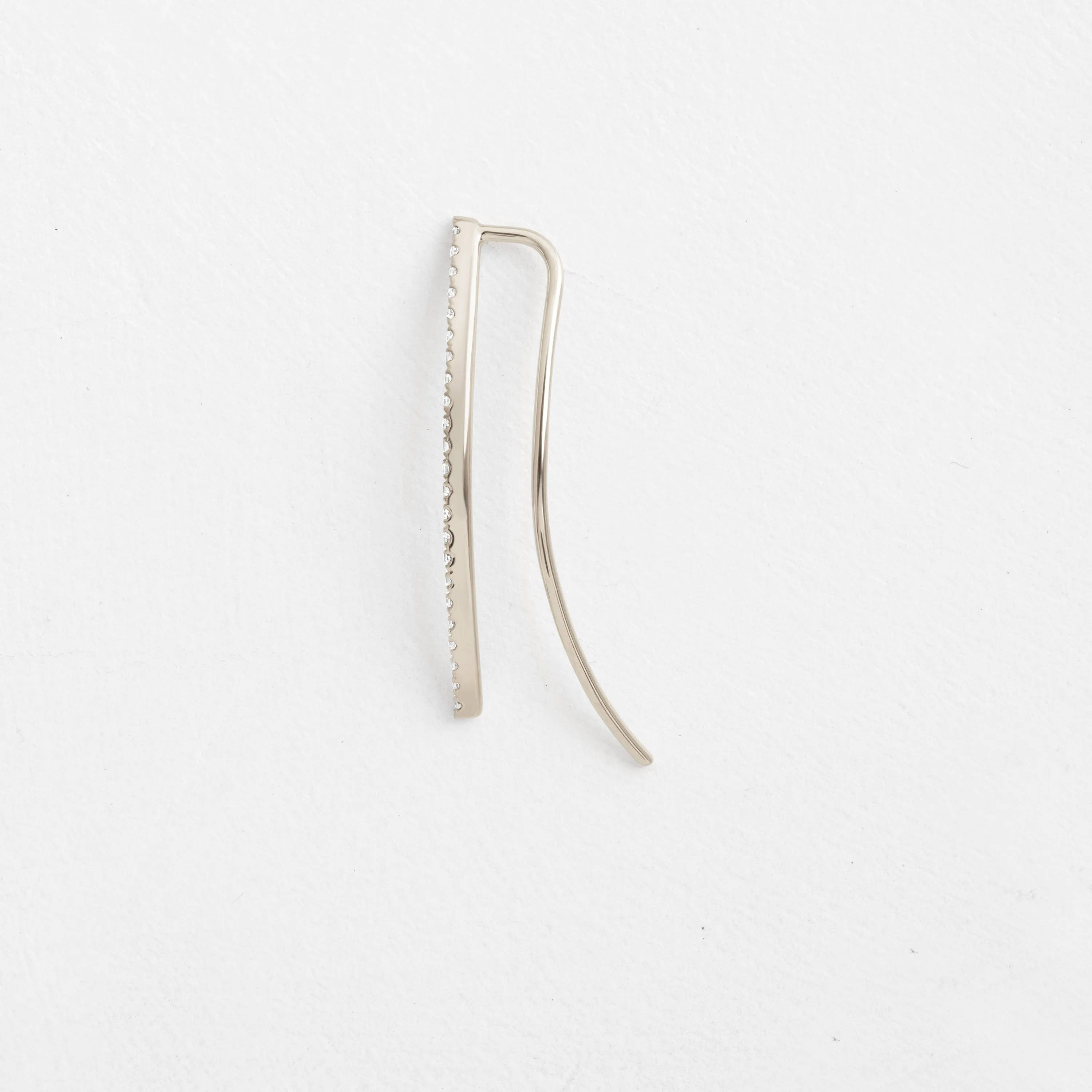 Diamond Curved Bar Ear Climber - In Stock