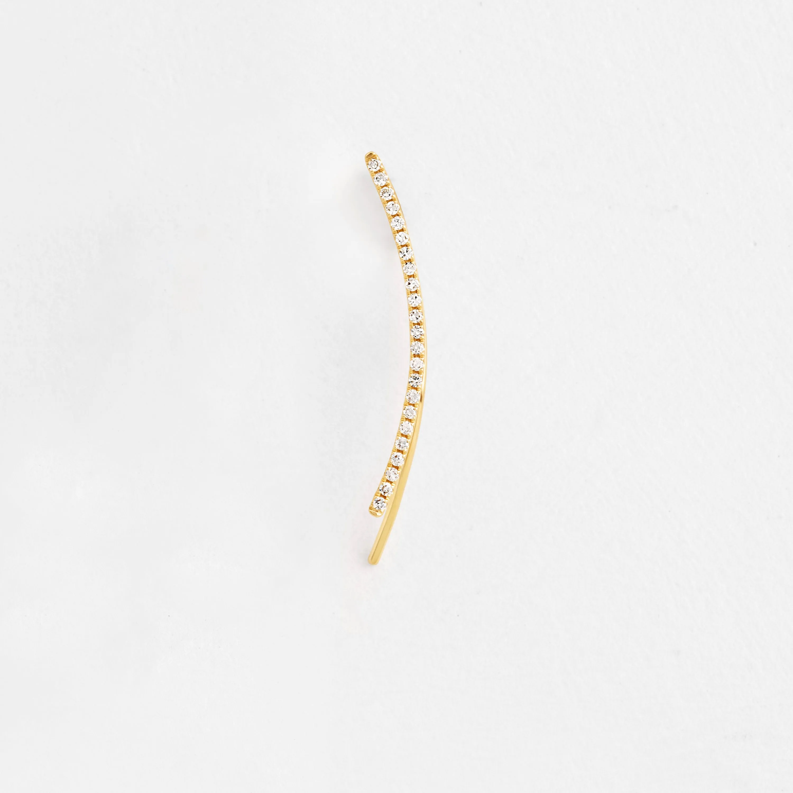 Diamond Curved Bar Ear Climber - In Stock