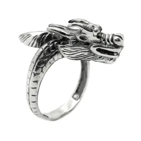 East Asian Dragon Women's Ring Silver 925