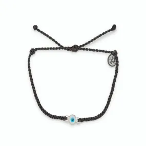 Eye Bead Silver Charm Bracelet in Black Pura Vida