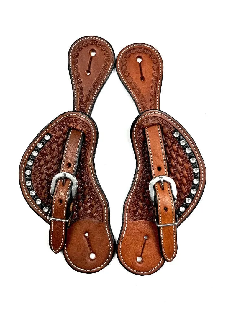 Ezy Ride Spur Straps Cowboy with Stamping and Prisms (NE-AG-149)