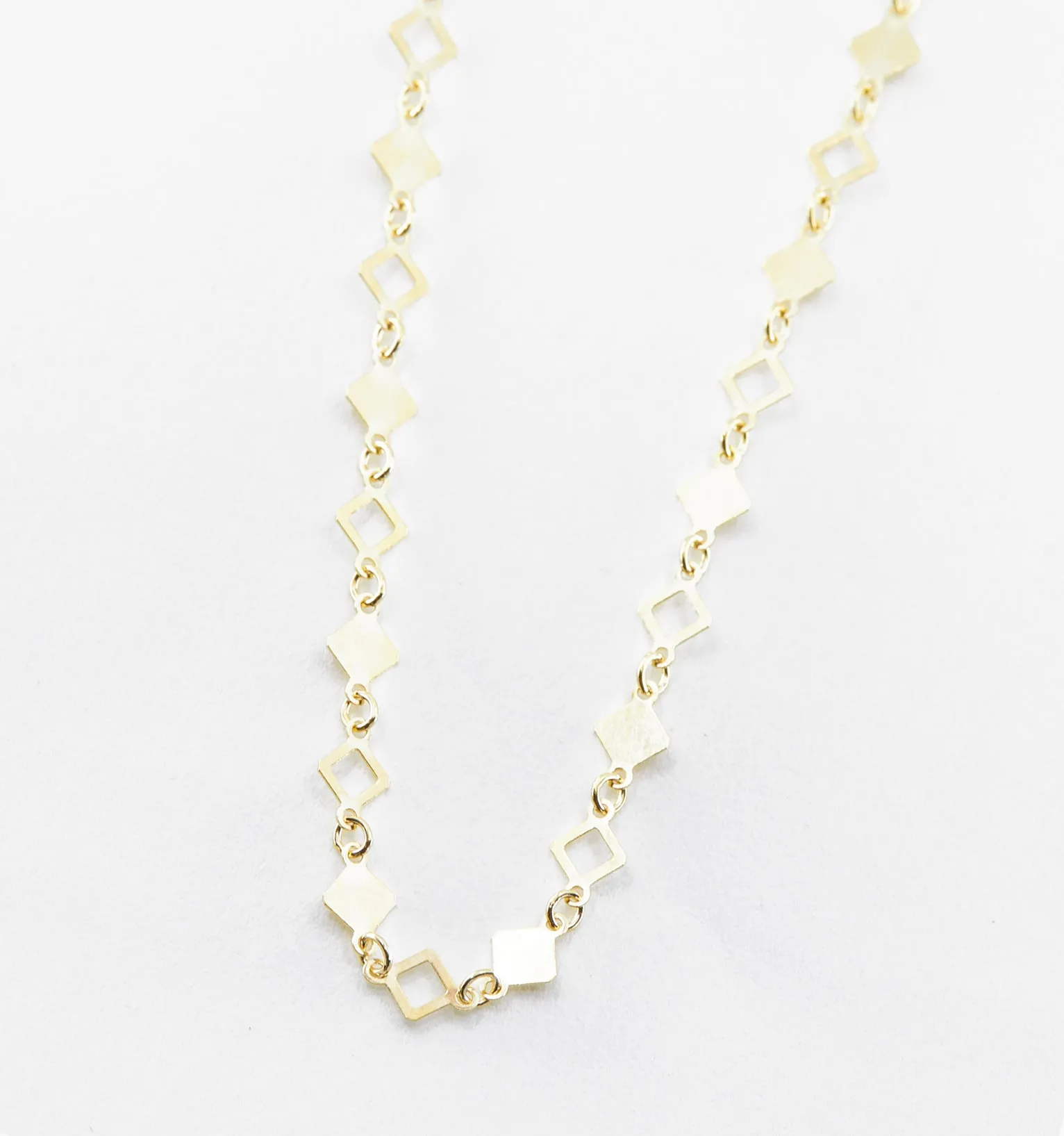 Faceted Square Chain Necklace