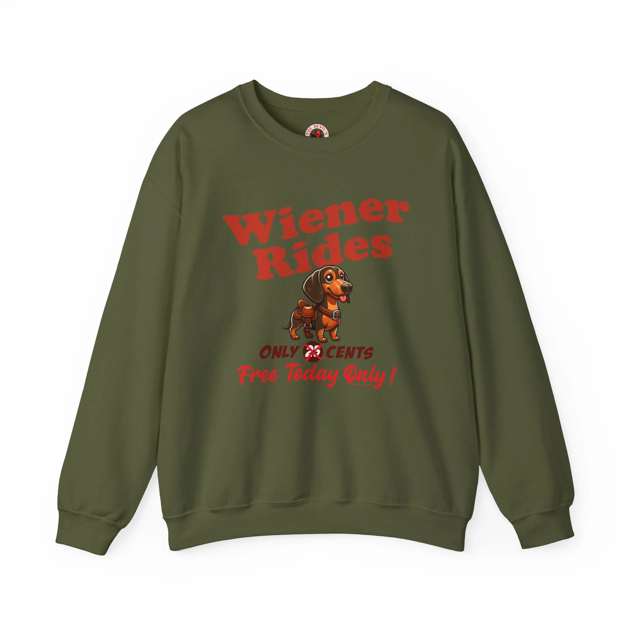 Free Wiener Rides Crewneck Sweatshirt