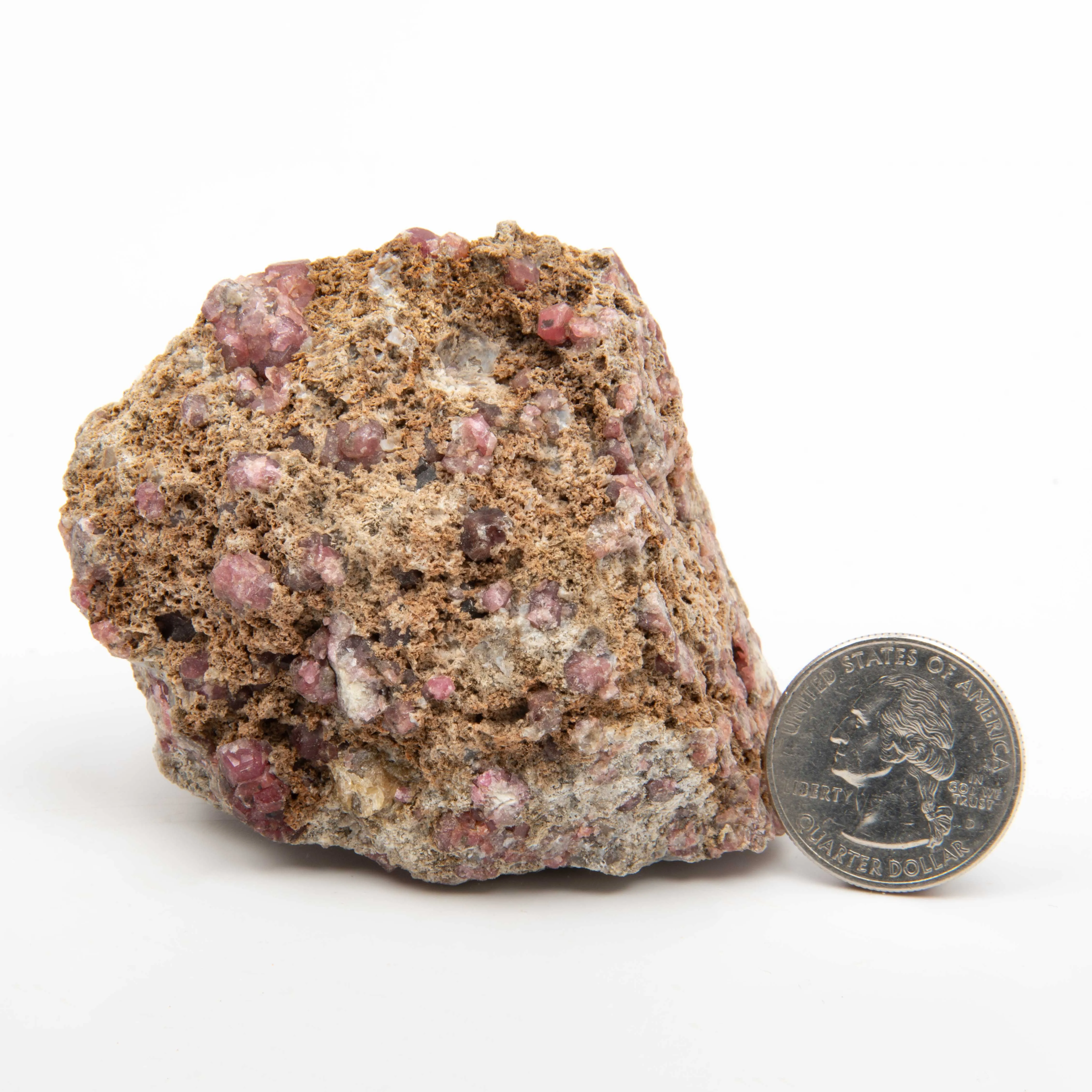 Garnet - Pink, Rough w/ Vesuvianite