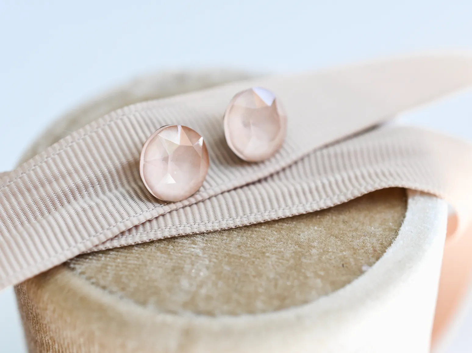 Gemstone Studs - Swarovski Neutral Pink