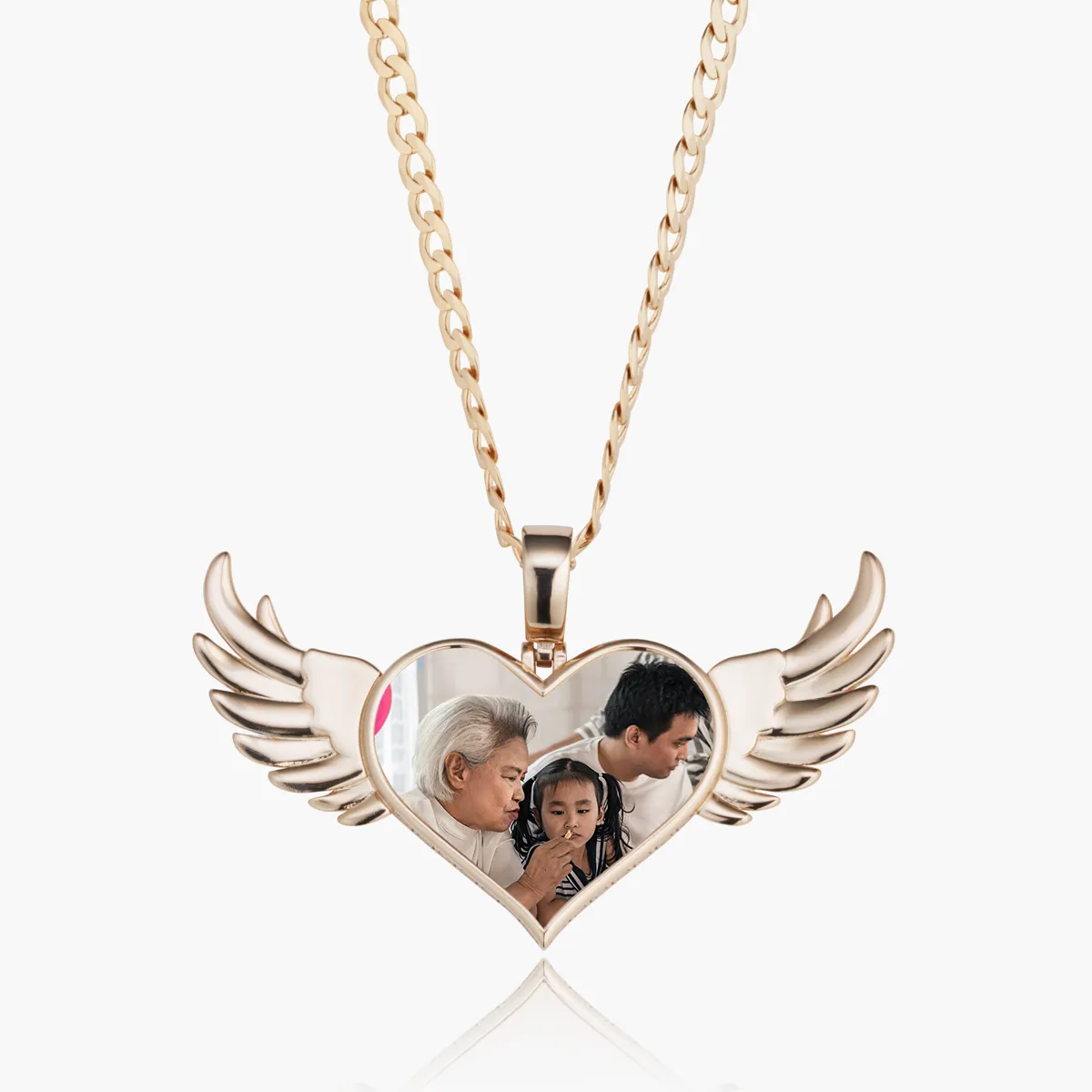 High Polish Aviator Heart Photo Pendant