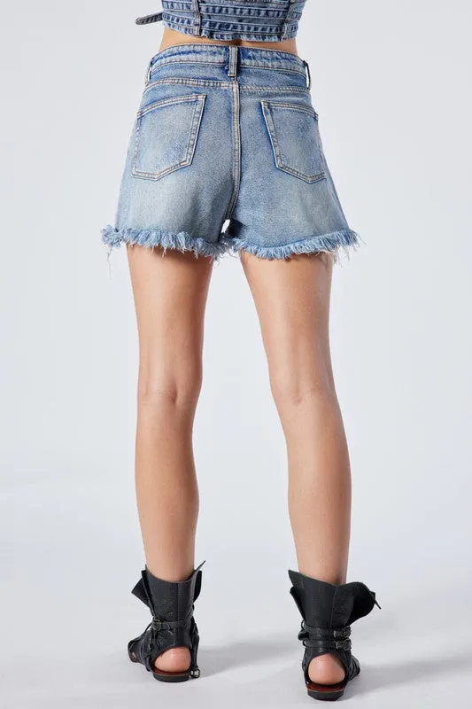 High Waisted Destroyed Shorts