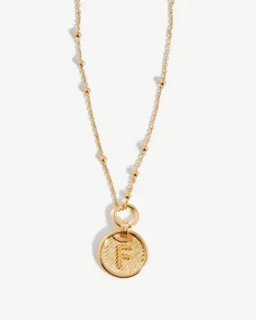 Initial Pendant Necklace - Initial F | 18ct Gold Plated Vermeil