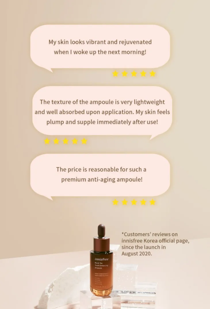 Innisfree Black Tea Youth Enhancing Ampoule 30ml Dry Sensitive Skincare Moisture Hypoallergenic Elasticity