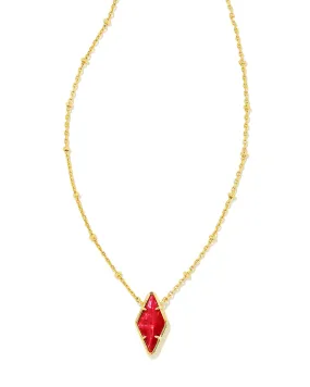 Kendra Scott Kinsley Pendant Necklace in Raspberry Illusion and Gold Plated