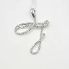 Letter F Diamond Pendant 14K