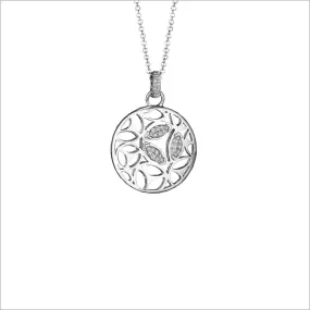 Medallion Diamond Small Pendant in Sterling Silver