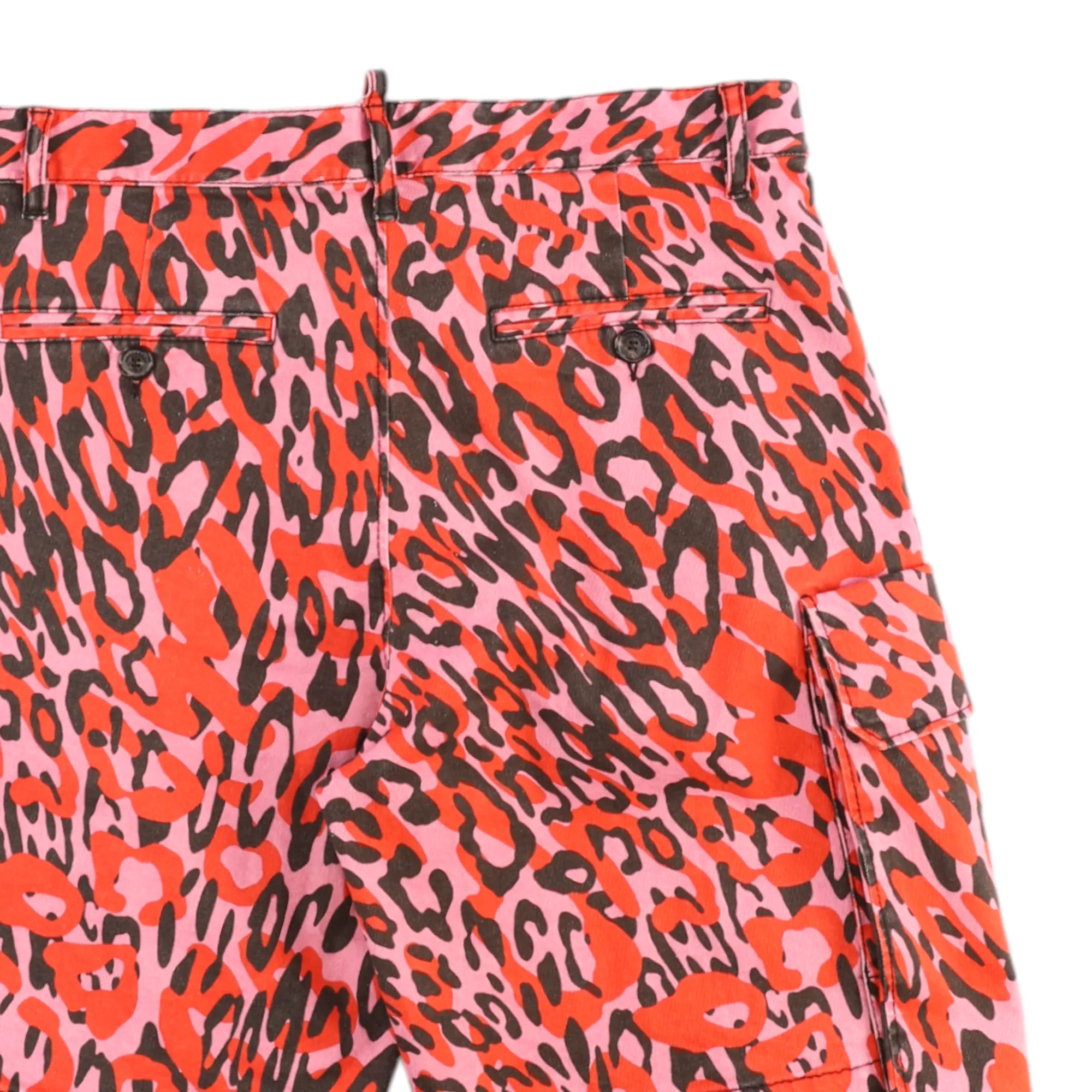 Men's Leopard Print Shorts Pink Size IT 48 / UK 32