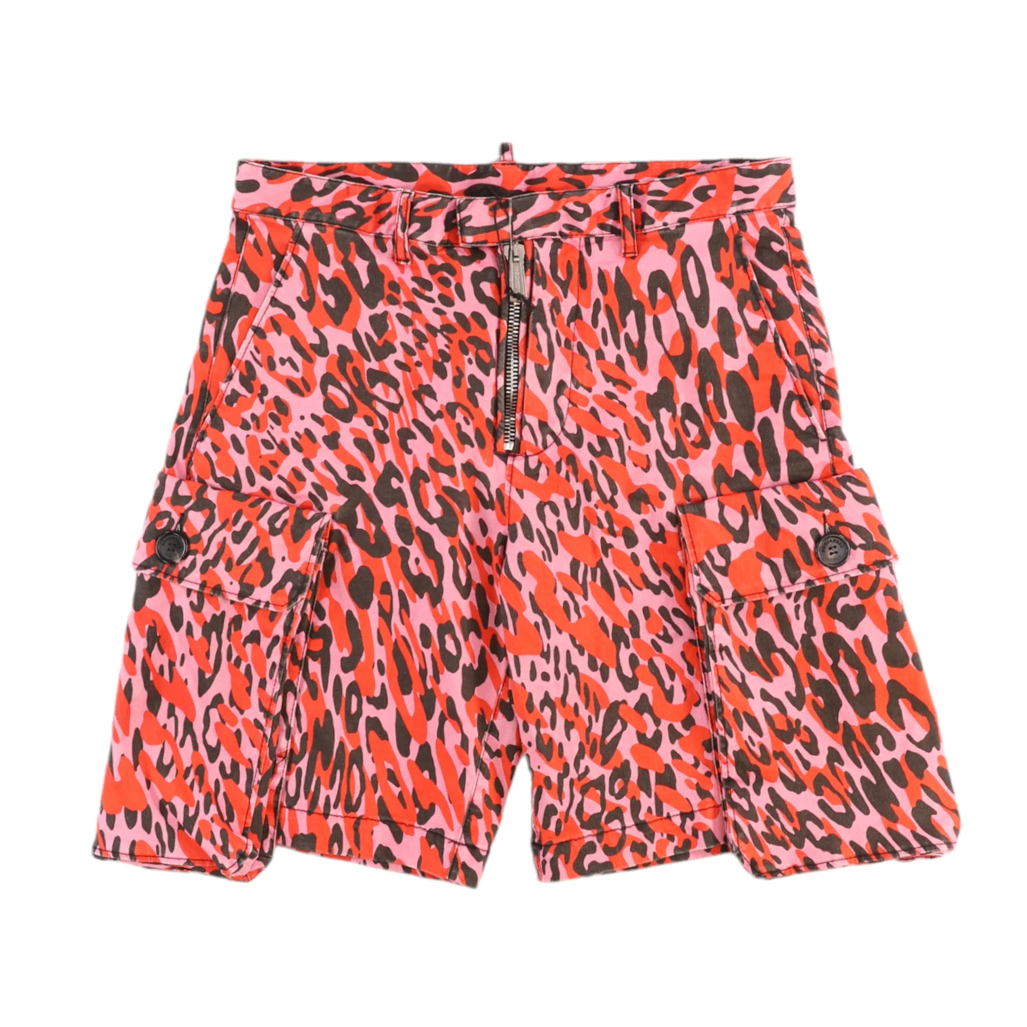 Men's Leopard Print Shorts Pink Size IT 48 / UK 32