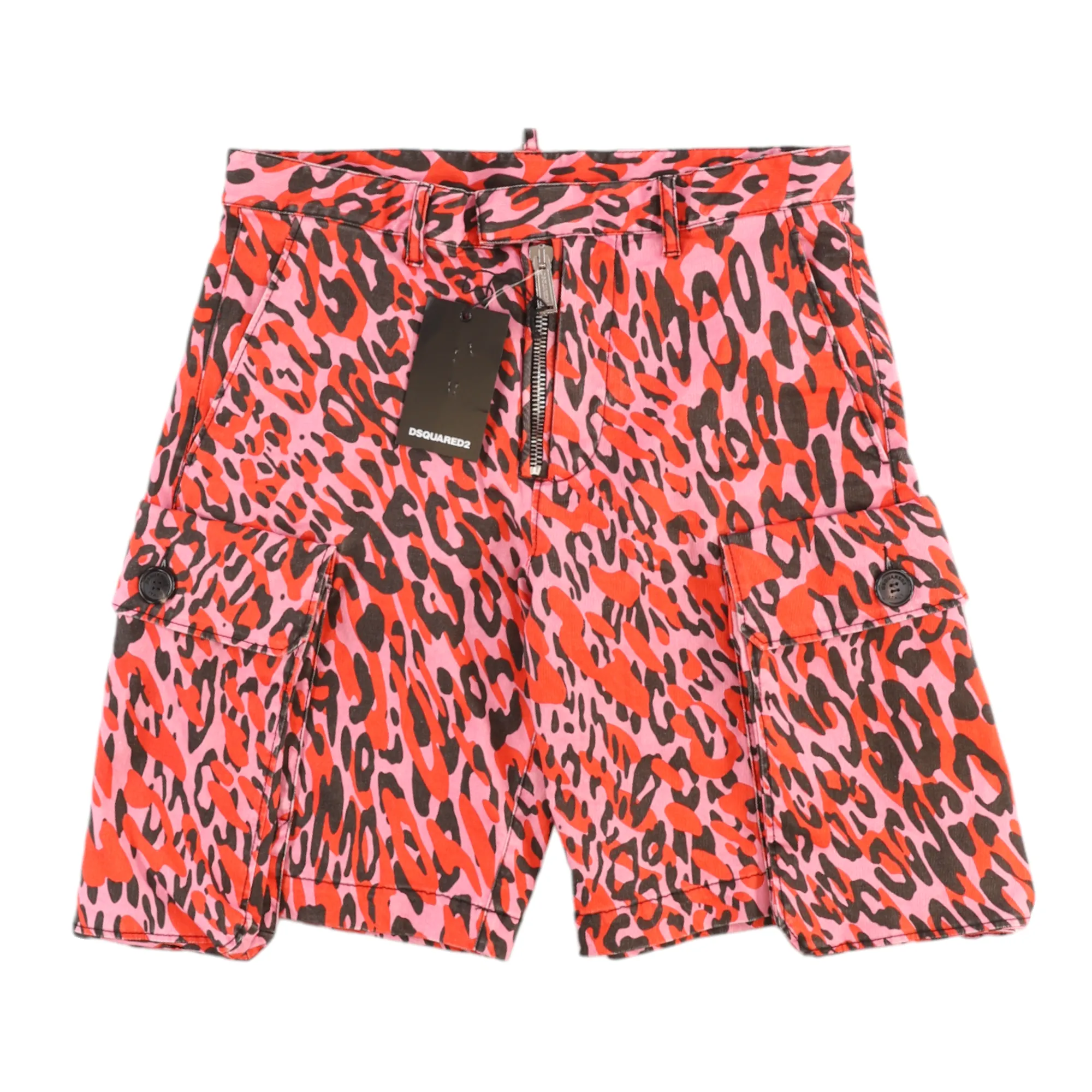 Men's Leopard Print Shorts Pink Size IT 48 / UK 32