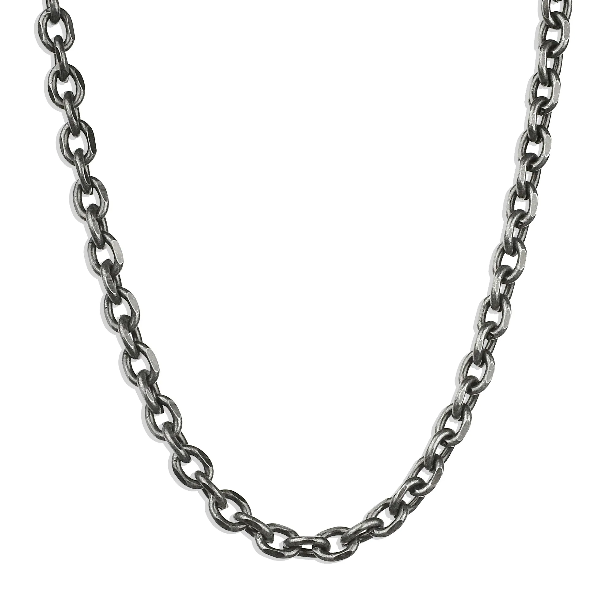 Modern Cable Chain - Aged Silver 4.5mm