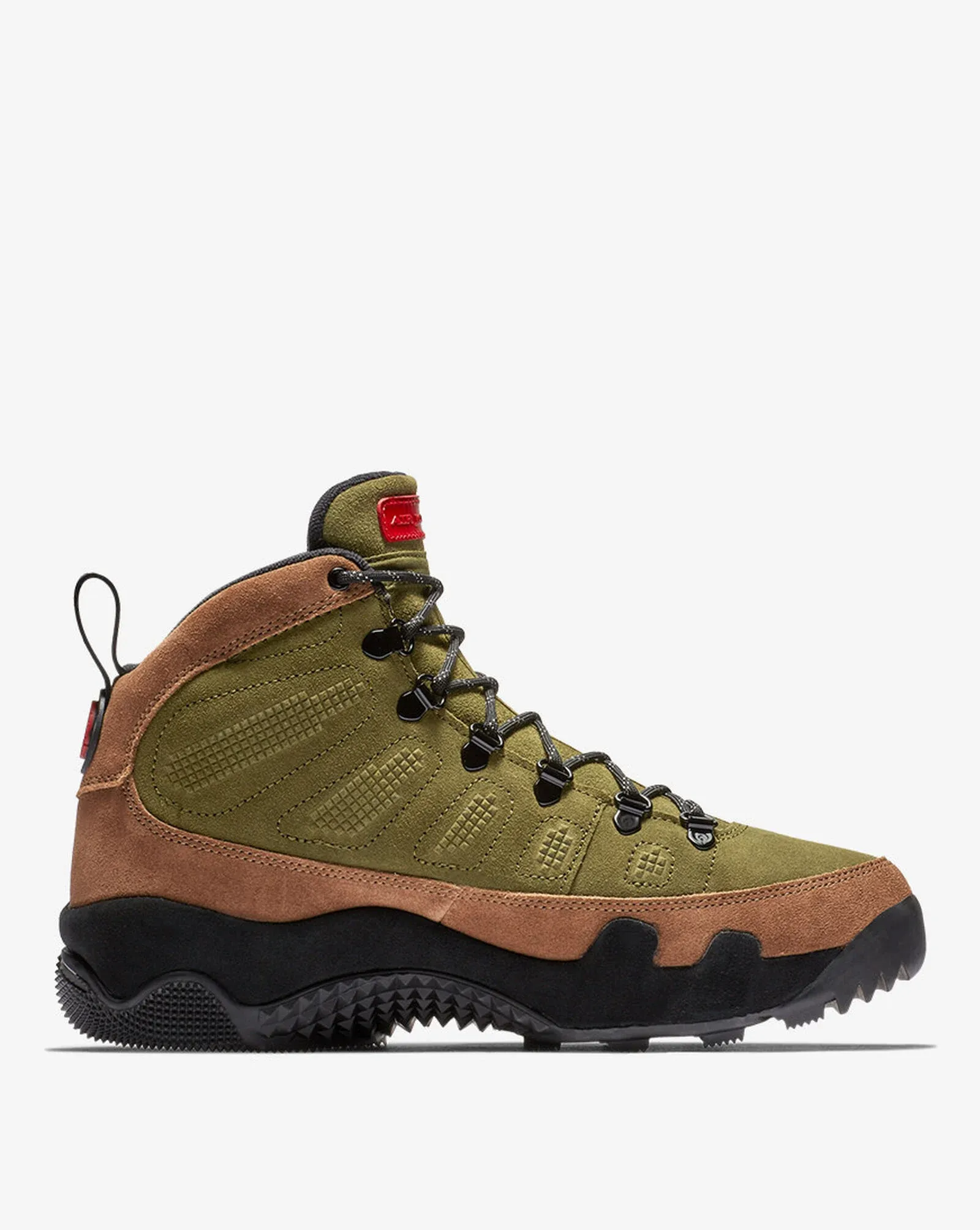 Nike Men's Air Jordan Retro 9 NRG Boot Shoes - Military Brown / Legion Green