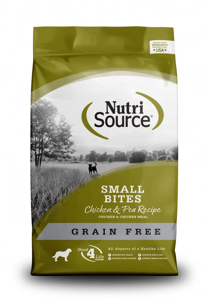 NutriSource Grain Free Small Breed Bites Chicken & Pea Recipe Dry Dog Food