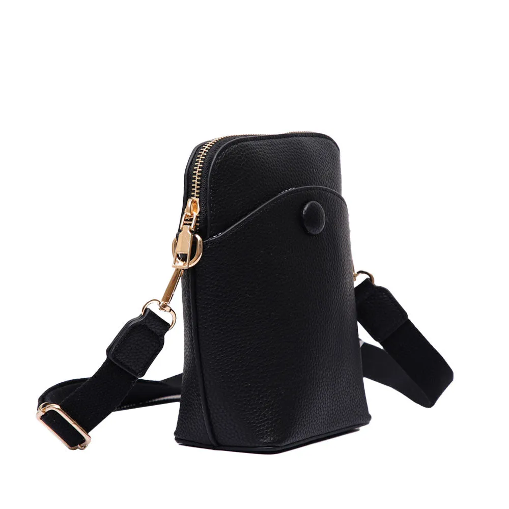 Pebbled Faux Leather Mini Crossbody Bag