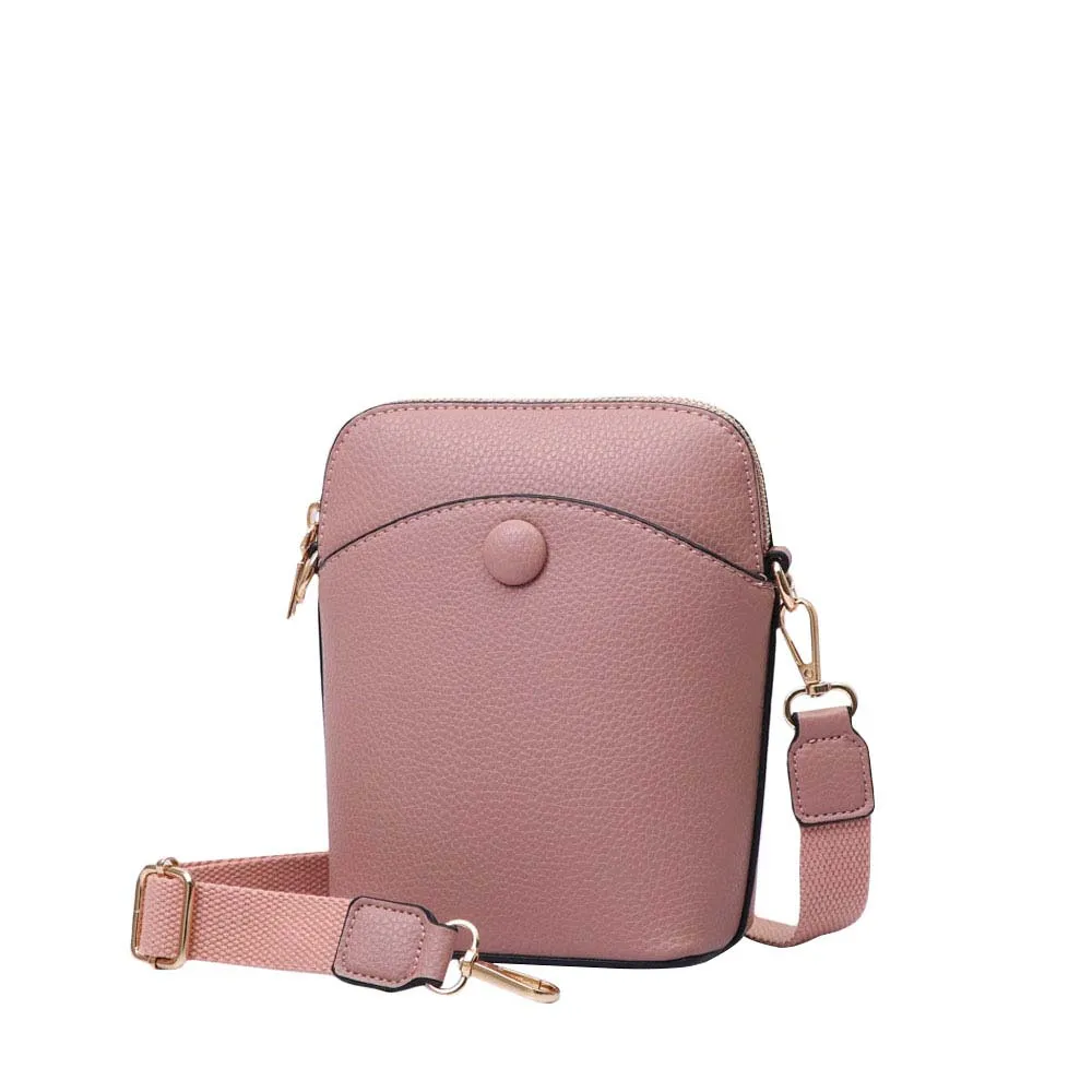 Pebbled Faux Leather Mini Crossbody Bag