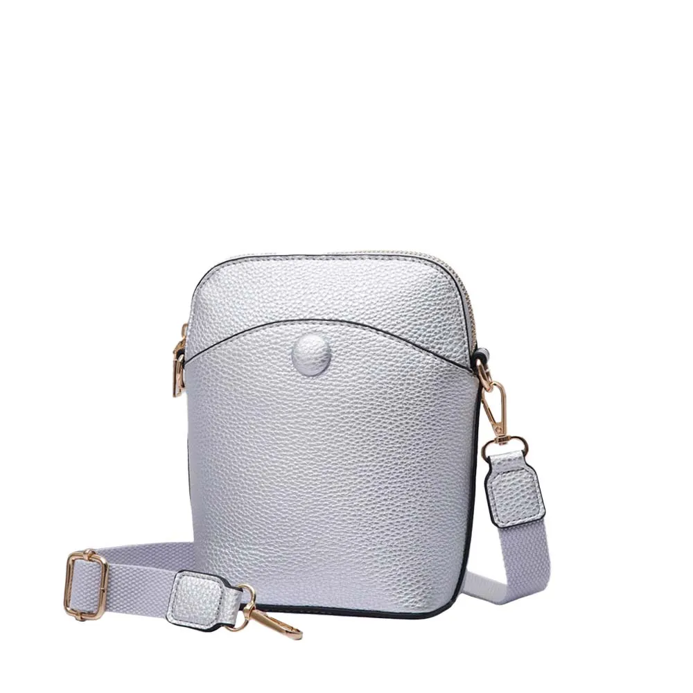 Pebbled Faux Leather Mini Crossbody Bag